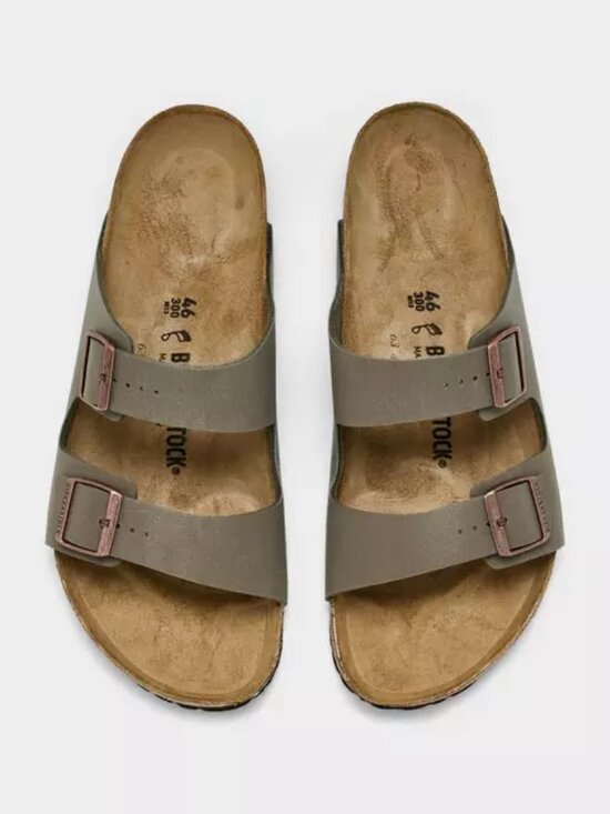 Men\'s BIRKENSTOCK Arizona Birkibuc Sandal Slides - STONE GREY 0151211 main image 11